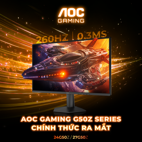AOC Gaming 24G50Z và 27G50Z - Bộ đôi màn hình 260Hz “khuấy đảo” thị trường màn hình gaming giá rẻ với mức giá chỉ từ 2790K